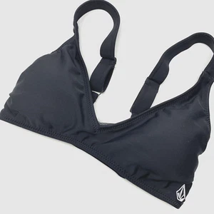 XS Volcom Bikini Top True to This Pull Over Swim Strappy Back Black Soft Cups - Picture 1 of 8