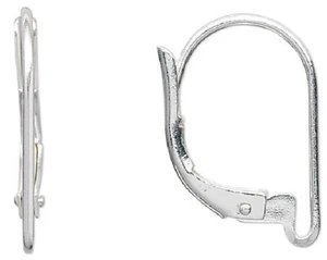 Alambre de oreja, 10 pendientes de alambre de oreja de latón enchapado en plata de 16 mm con lazo - Imagen 1 de 2