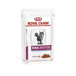 More details for royal canin renal veterinary health nutrition cat food wet fish 12 x 85g pouches