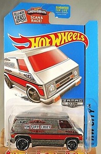 2015 Hot Wheels Walmart #12 Zamac #55 HW City SUPER VAN Zamac w/Black PR5 Spokes