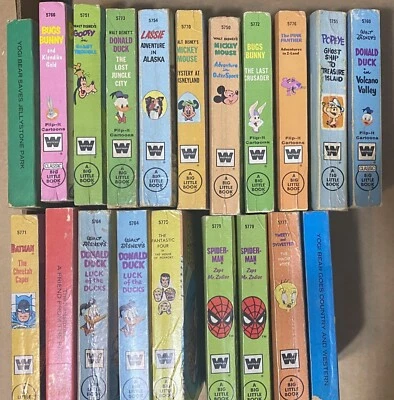 Lot of 20 Little Big Books, Batman, Spider-man, Donal Duck, Goofy, Lassie, VG Foto 1 de 3