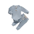 Newborn Baby Boys Girls Long Sleeve Romper Tops Pants Outfit Toddler Clothes Set