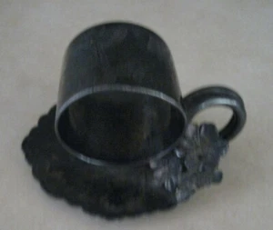 RARE DEVINE ANTIQUE VICTORIAN SILVER PLATE LILY PAD NAPKIN RING - Picture 1 of 8