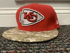 New Era 59 Fifty Kansas City Chiefs NFL Camo Brim Hat Size 6 7/8 - Picture 1 of 8