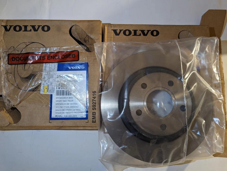 ПОДЛИННЫЙ VOLVO V50 S40 C30 C70 ЗАДНИЕ ТОРМОЗА ТОРМОЗНЫЕ ДИСКИ 31499632 31471269 inc НДС - Изображение 1 из 4