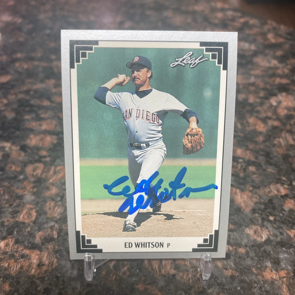 ED WHITSON SAN DIEGO PADRES SIGNED AUTOGRAPHED 1991 LEAF Baseball CARD #337 - Image 1 of 1