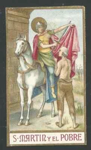 Tarjeta Santa Antigua de San Martín Estampa Santino Imagen Pieuse - Imagen 1 de 1