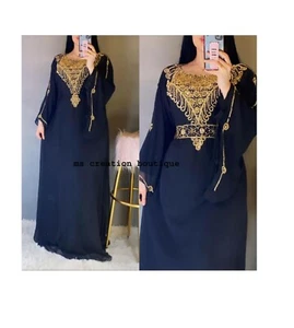Sale !! Moroccan Stylish Butterfly kaftan Georgette Floor Length Elegant party - Picture 1 of 6