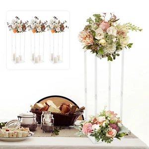 Wedding Decoration Modern Tall Vase Elegant Acrylic Flower Stand Tabletop - Picture 1 of 21