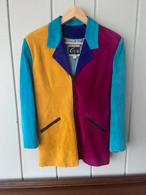 Vintage Global Identity G-III Suede Colorblock Jacket - Women's Small - Image 1 of 4