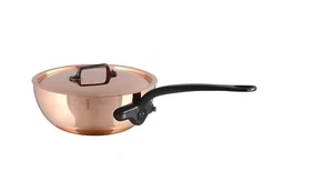 Mauviel M'200 CI 2mm Copper Saute Pan With Lid & Cast Iron Handle, 2.1-Qt