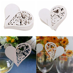 Hot Love Heart Name Place Card Holder Wedding Party Table Wine Glass Decor FT
