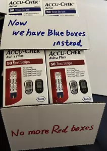 100 Accu-Chek Aviva w Plus Test Strips Exp8.2025 See Pics Sale 69.99 blue boxes - Picture 1 of 1