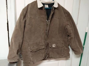 Chaqueta marrón Carhartt cuello blanco para hombre-PESADA-Talla 3XL CQ7082-EE. UU. - Imagen 1 de 22