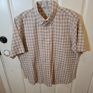 Vintage Hathaway Shirt Mens XL Pink Plaid Button Up Biddeford Poplin - Picture 1 of 5