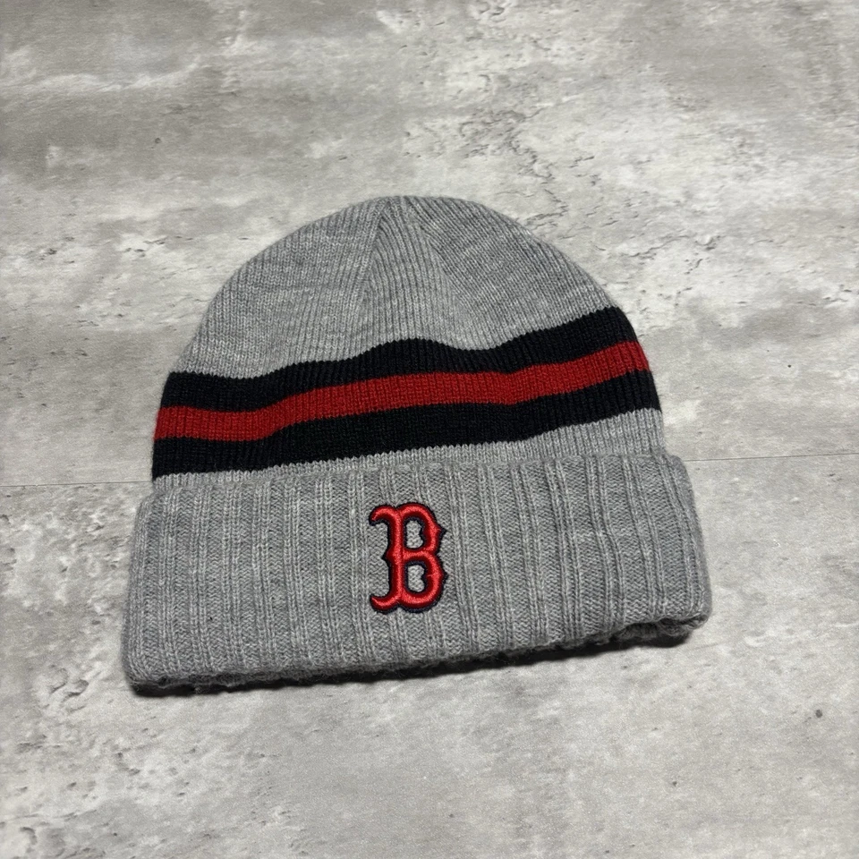 Boston Red Sox Beanie Cap Hat Adult One Size Nike Gray Knit Winter Acrylic - Image 1 of 4