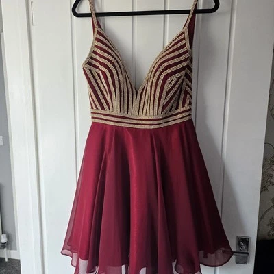 Jovani Red cocktail Dress with rhinestones corset Size 10 - Image 1 of 4
