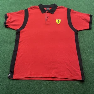 Camisa Ferrari De Colección Para Hombres XL Roja Parche de Carreras Logo Polo Cuello Camisa - Imagen 1 de 7