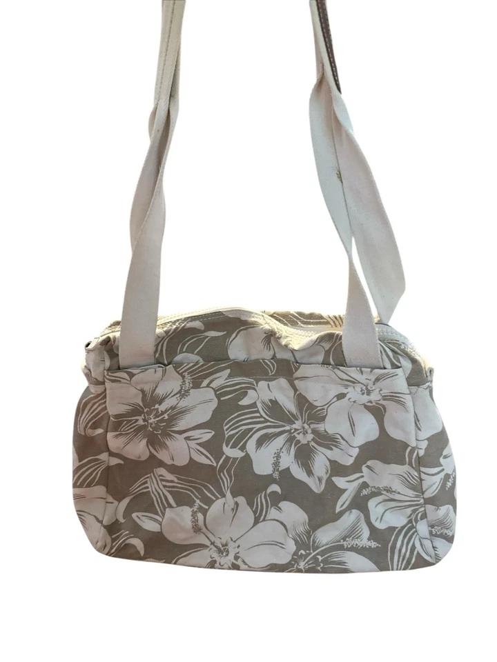 Bolso de Hombro Liz Claiborne de Lona Hibisco Hawiano Floral Ligero Bolso de Playa Foto 1 de 4