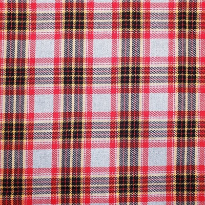 Tecido xadrez vintage anos 70 vermelho cinza preto 54 x 56 - Imagem 1 de 4