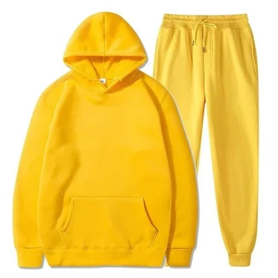Conjunto de pantalones deportivos con capucha FLEECE unisex jogger chándal hombres mujeres ropa deportiva Foto 1 de 4