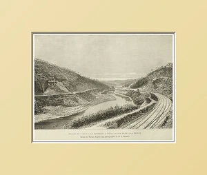 Dèfilès dell'Arno.da Gonfolina a Signa.TOSKANA (FI).ITALIEN = In Passpartout=1883 - Bild 1 von 1