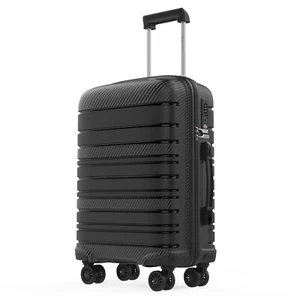 Valigia da viaggio valigia guscio rigido trolley valigia rigida Travel in nero L - Foto 1 di 11