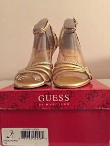 GUESS Gold Multi Leder Stiletto 4" Absatz Größe 7M  - Bild 1 von 4