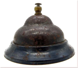 Vintage Black Metal Hotel Front Desk Classroom Service Counter Bell - Picture 1 of 6