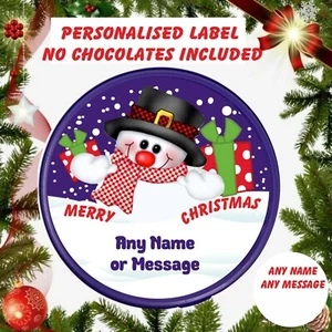 Pupazzo di Neve Natale Cioccolato * SOLO ETICHETTA * Adatto Eroi Personalizzato QUALSIASI MESSAGGIO - Foto 1 di 2
