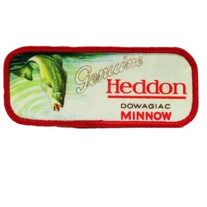 Ferro a sublimazione cerotto da pesca Heddon su applique fatto a mano bordo etichetta misone 2 - Foto 1 di 4