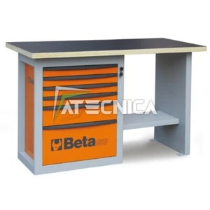 Banco da lavoro 1,5 mt e cassettiera Beta C59C Orange in acciaio piano in legno - Foto 1 di 2