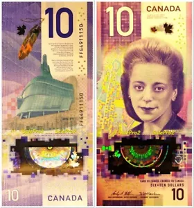 CANADA 2018 LIMITED VERTICAL WILKINS POLOZ FFG4911150 $10 DOLLAR BANKNOTE UNC - Picture 1 of 4