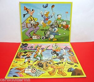 Disney's Mickey Mouse Club Vintage Puzzles Frame-Tray 1962 Lot of 2 Golf Pirates