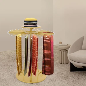 Freestanding Scarf Display Rack Rotating Round Scarf Display Stand Scarf Holder - Picture 1 of 12