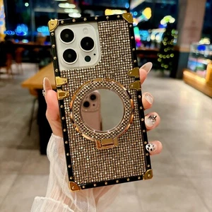 Flash Diamond Magnetic Mirror Holder Case Shockproof Cover Hot For Various Phone - Picture 1 of 15
