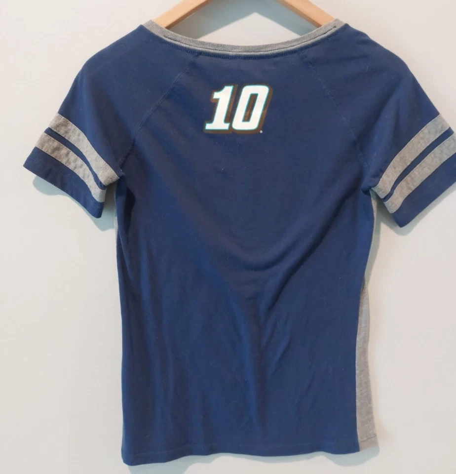 NASCAR Danica Patrick #10 Womens Sm Gray Short Sleeve V Neck Fanatics Shirt - Image 1 of 4
