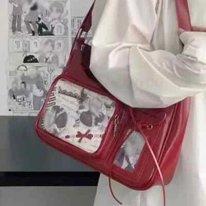 1 pezzo Y2k Harajuku borse a tracolla Kawaii moda giapponese borsa a tracolla trasparente - Foto 1 di 16