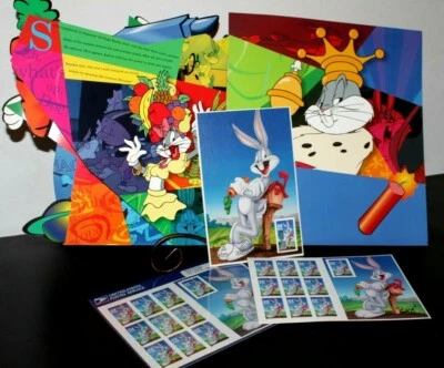 Scott #3137 Bugs Bunny First Day Souvenir Book 2 - 32c Panes & FDC Card NEW 1997 - Image 1 of 4