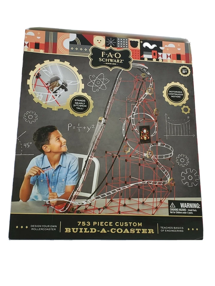 FAO Schwarz Build-A-Roller Coaster 753-piece Set New in Box - Image 1 of 4