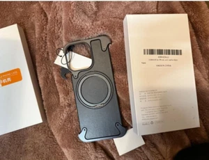 OGRANEE Frameless Back Case Metal Leather Black w/ Magsafe Kickstand for iPhone - Picture 1 of 1