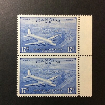 BroadviewStamps Canada #CE3 right margin pair.  MNH XF. - Image 1 of 2