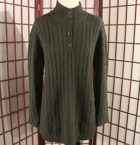 Vintage Liz Claiborne Collection Pullover Gr. Medium grün Merinowolle Zopfmuster - Bild 1 von 6