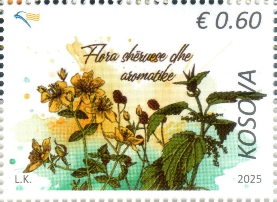 Estampillas de Kosovo 2025. Flora curativa y aromática, flores. Único definitivo. MNH Foto 1 de 1