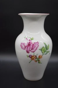 KPM Berlin German Hand Painted Flowers & Insects Puce 1940 10 1/2" Vase - Picture 1 of 9