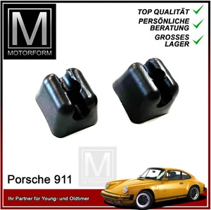 1 Paar Porsche 911 Coupe Sonnenblenden Clips schwarz sunvisors holders black neu - Picture 1 of 3