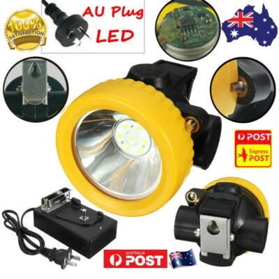 4500LUX Miners Cordless Power LED Helmet Light Safety Head Cap Lamp Torch BK3000 - image 1 of 4