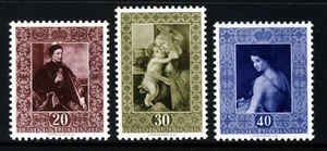 LIECHTENSTEIN 1952 Gemälde aus Fürstensammlung Satz SG 305 bis SG 307 POSTFRISCH - Bild 1 von 2