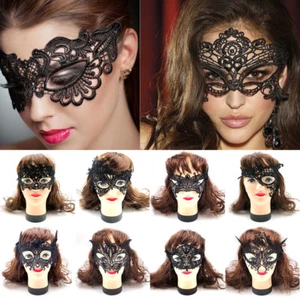 Women Hollow Lace Masquerade Face Mask Cosplay Prom Party Props Costume Eye Mask - Picture 1 of 38