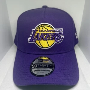 New Era 39Thirty Los Angeles Lakers A Frame Purple Stretch Fit Hat Size S/M - Picture 1 of 5